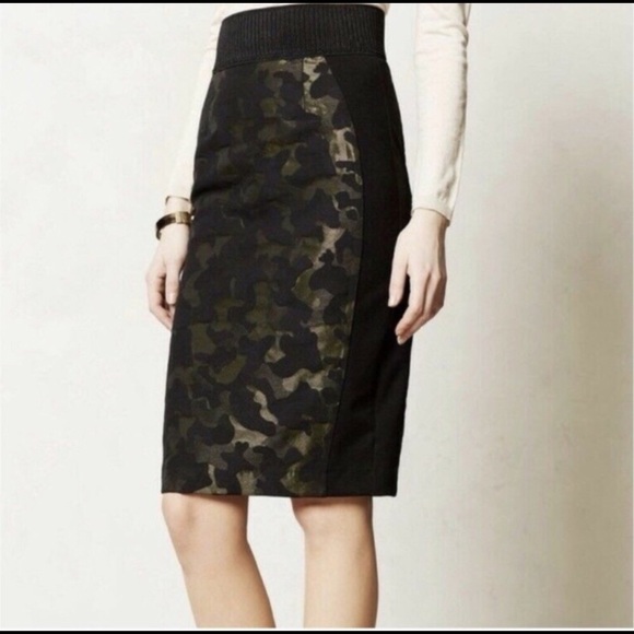 NWT Anthropologie Maeve jacquard camo pencil skirt - Picture 2 of 4